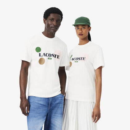 lacoste printed cotton jersey t shirt