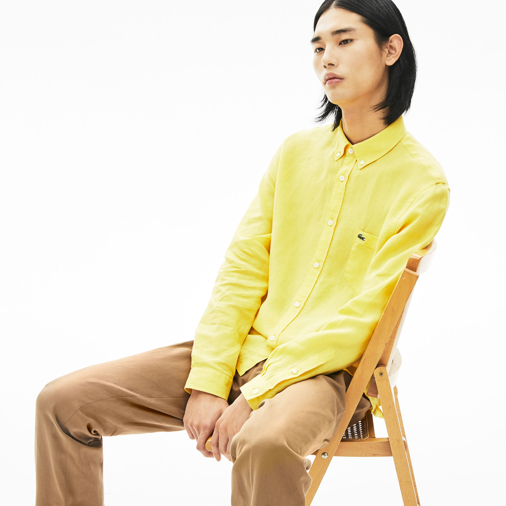 قميص كتان بقصة عادية للرجال