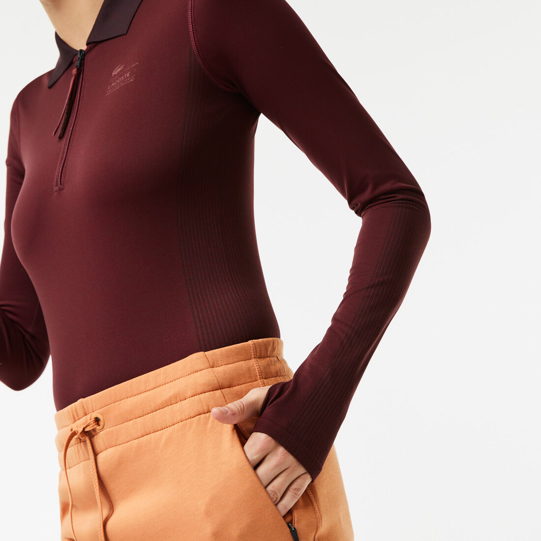 بودي سوت لاكوست بسحّاب على الياقة للنساء بودي سوت لاكوست بسحّاب على الياقة للنساء