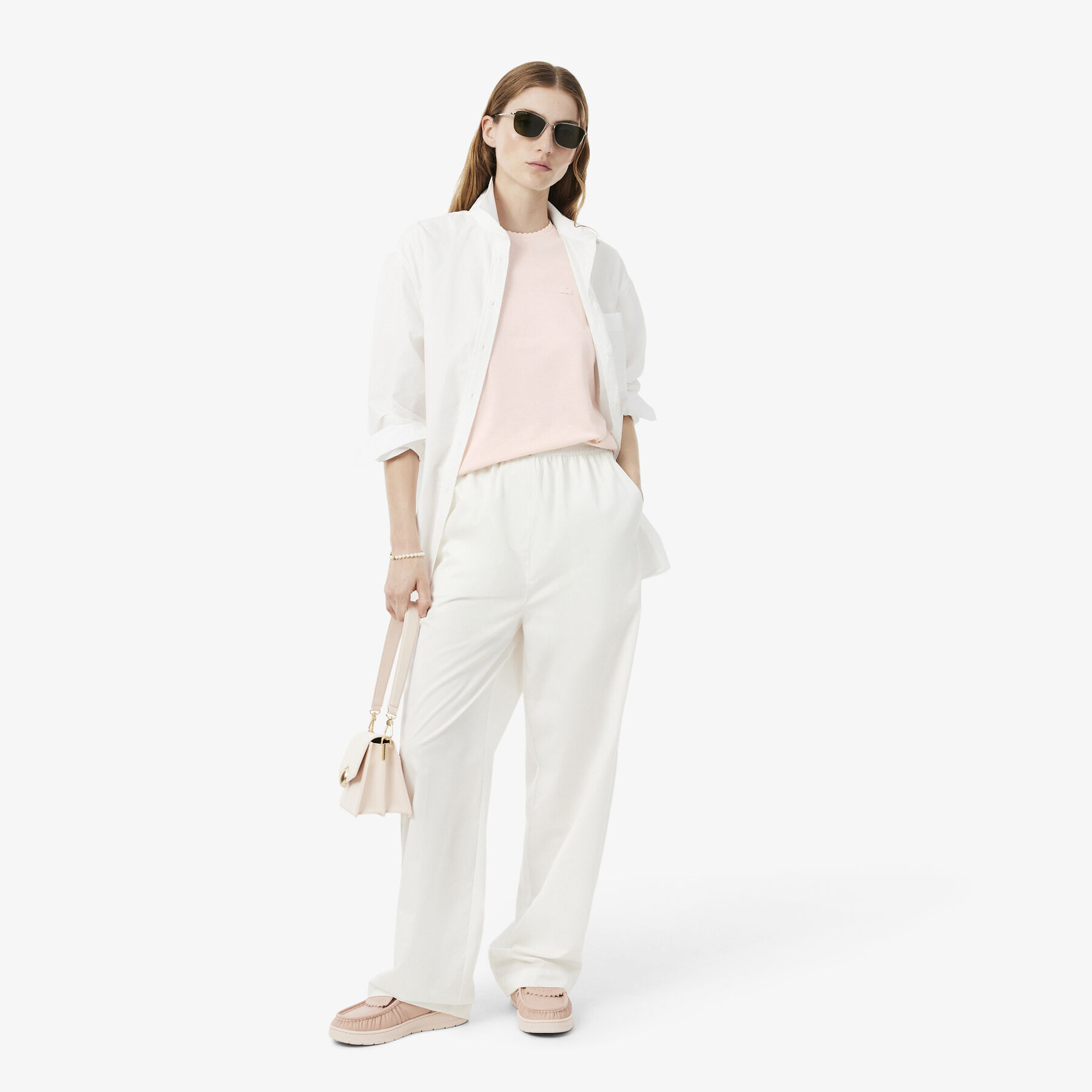 lacoste fluid scallop trim pique t shirt
