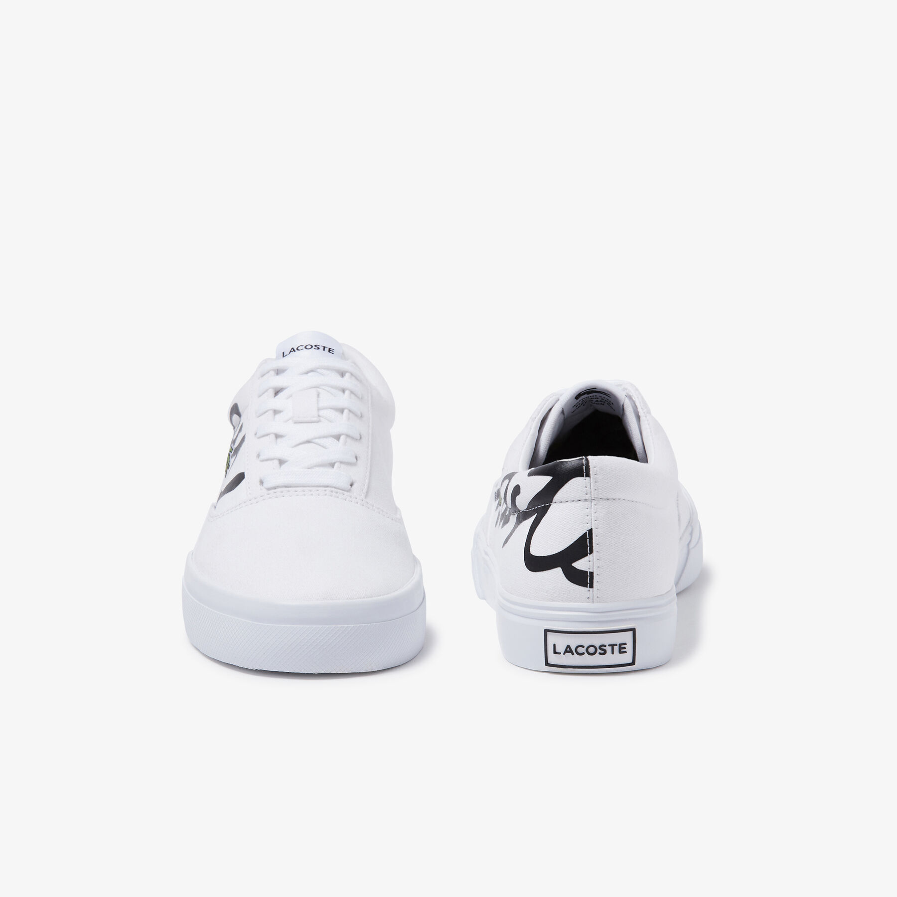 Men's Jump Serve Lace Canvas Logo Signature Trainers lacoste men s jump serve lace canvas logo signature trainers