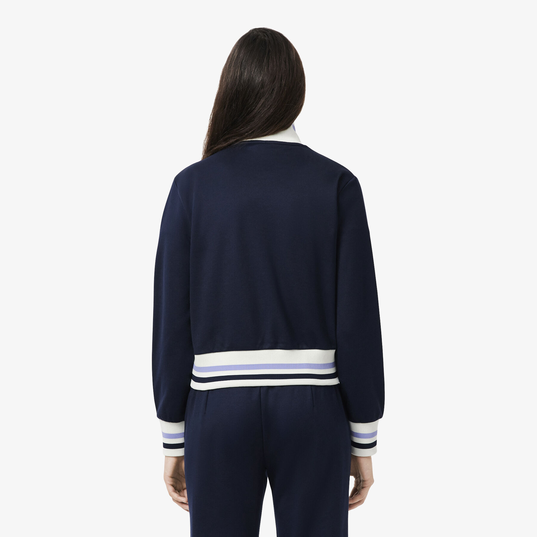 Zipped Stripe Accent Sweatshirt Zipped Stripe Accent Sweatshirt