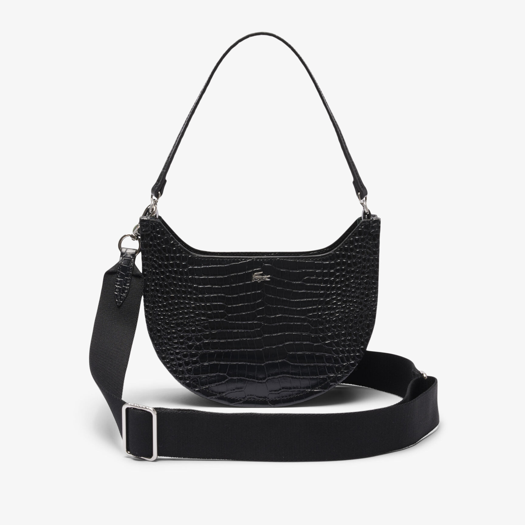 Small Chantaco Embossed Leather Half Moon Bag