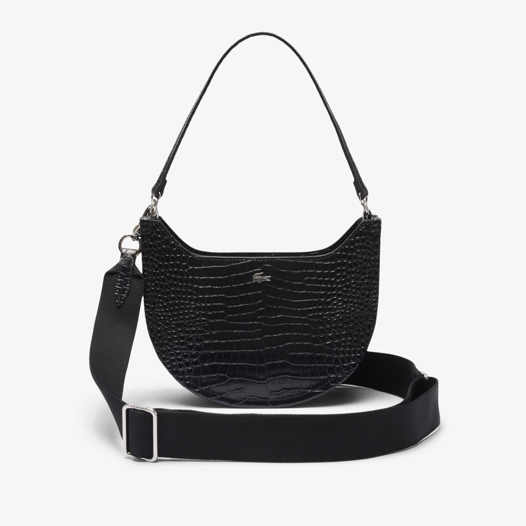 Small Chantaco Embossed Leather Half Moon Bag