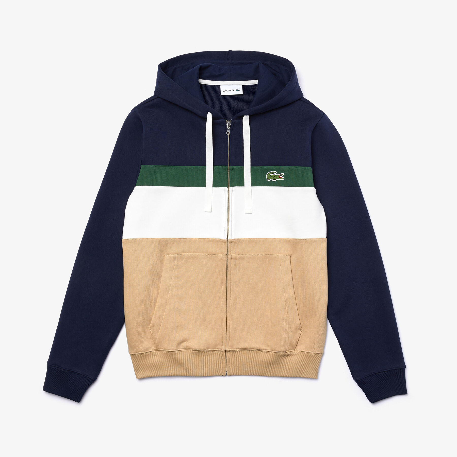 Men's Colourblock Fleece Zippered Hooded Sweatshirt lacoste men s colourblock fleece zippered hooded sweatshirt