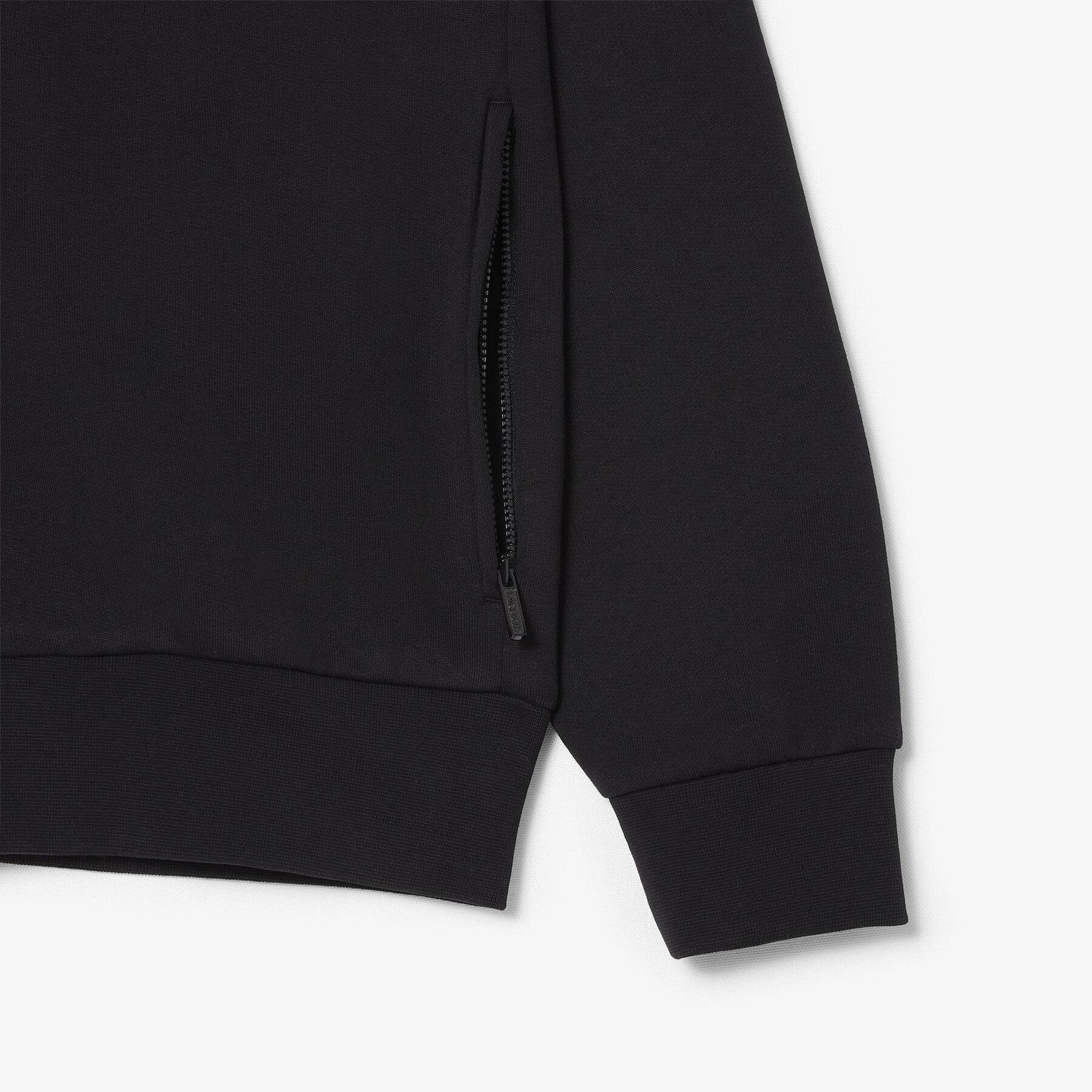 lacoste zip up high neck fleece sweatshirt