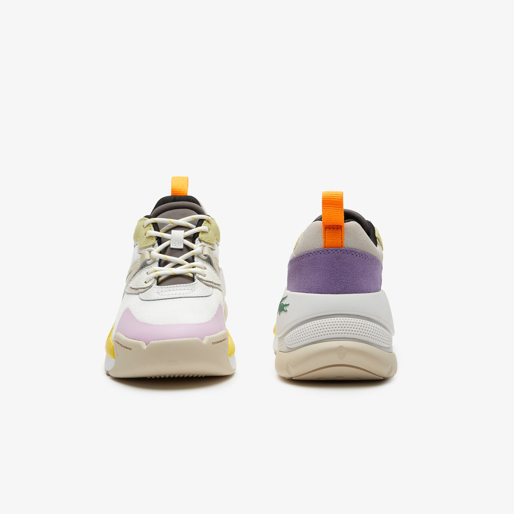 lacoste women s lw2 xtra leather color block sneakers
