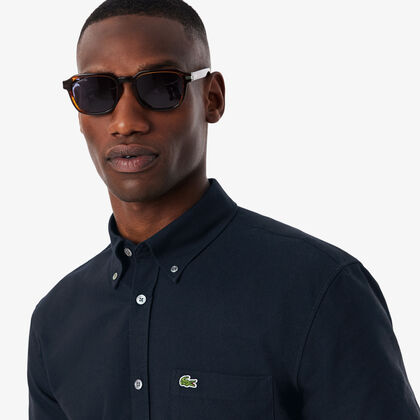 قميص أكسفورد بقصّة عادية وأكمام قصيرة