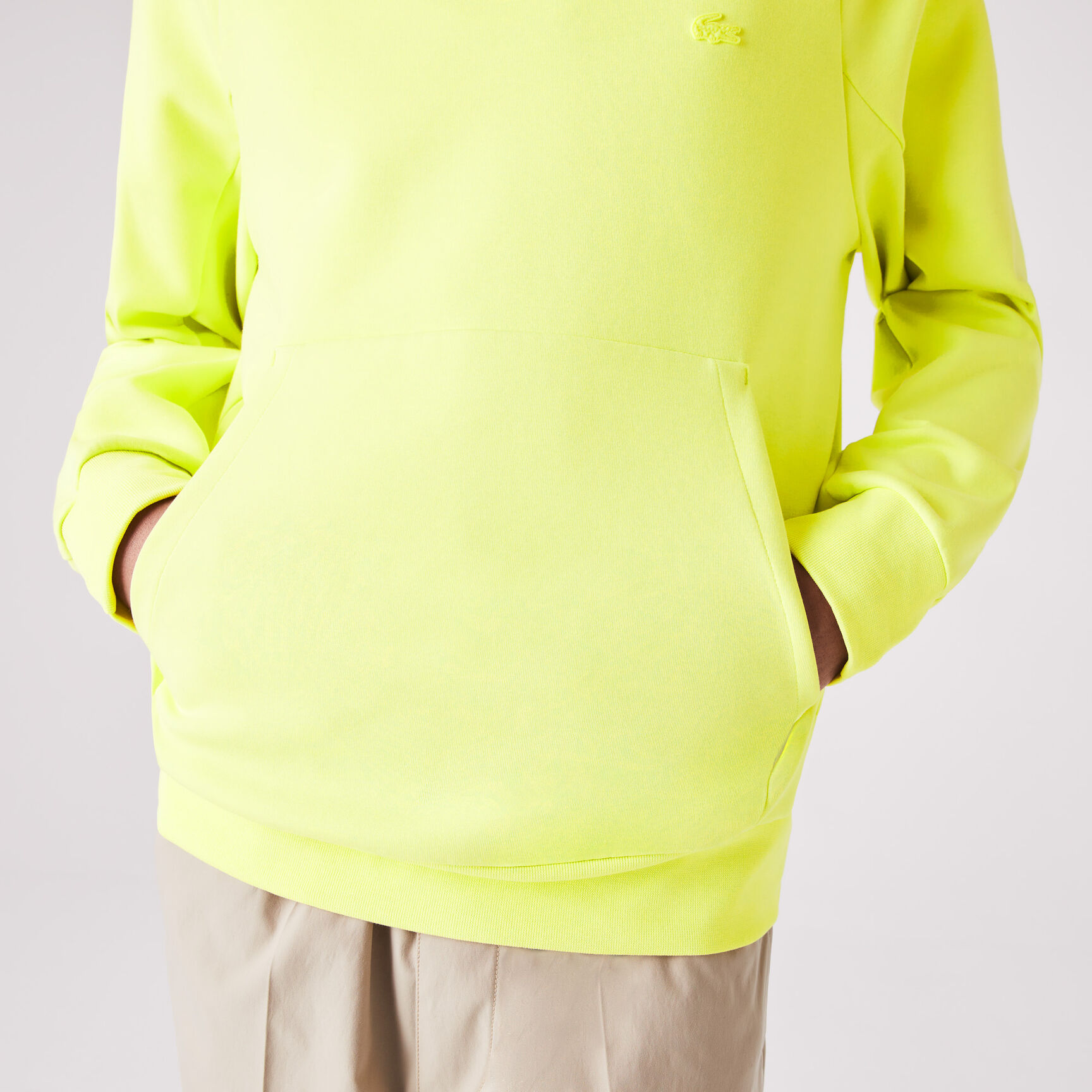 سويت شيرت مزيج قطن بجيب كانغرو وفتحة رقبة مستديرة للرجال