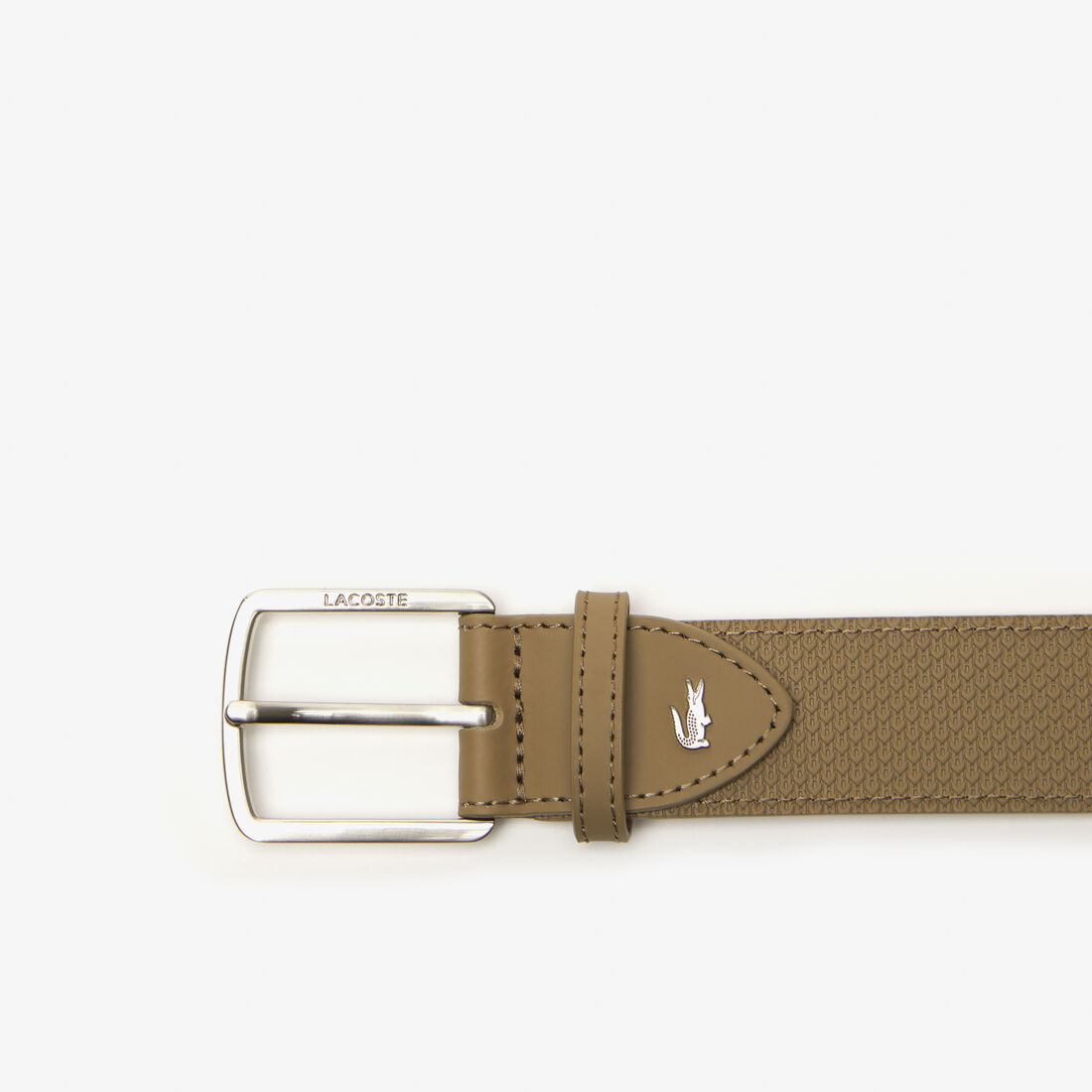 Men's Lacoste Engraved Buckle Texturised Leather Belt Men's Lacoste Engraved Buckle Texturised Leather Belt
