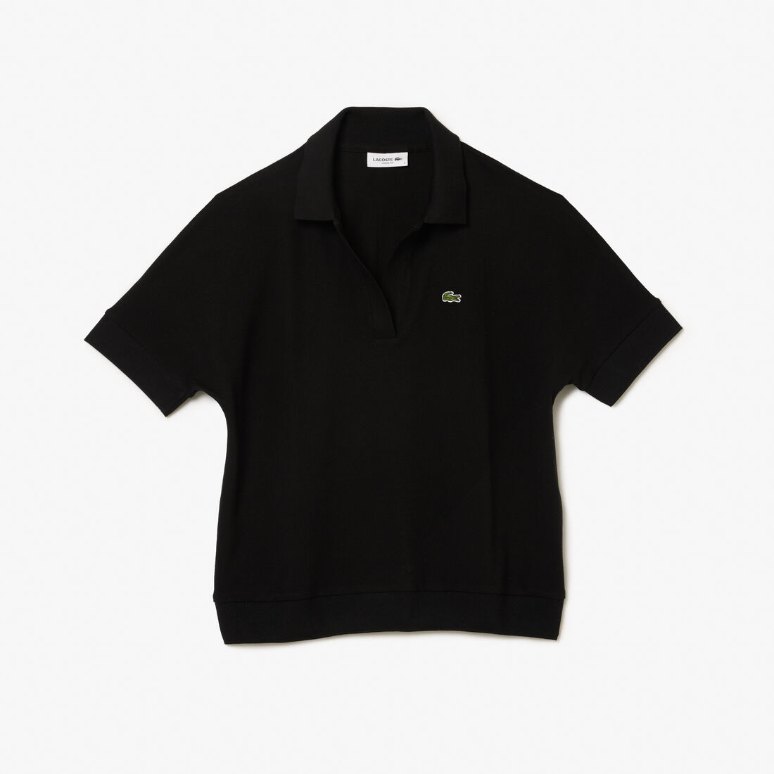 Open Neck Fluid Pique Polo Shirt Open Neck Fluid Pique Polo Shirt