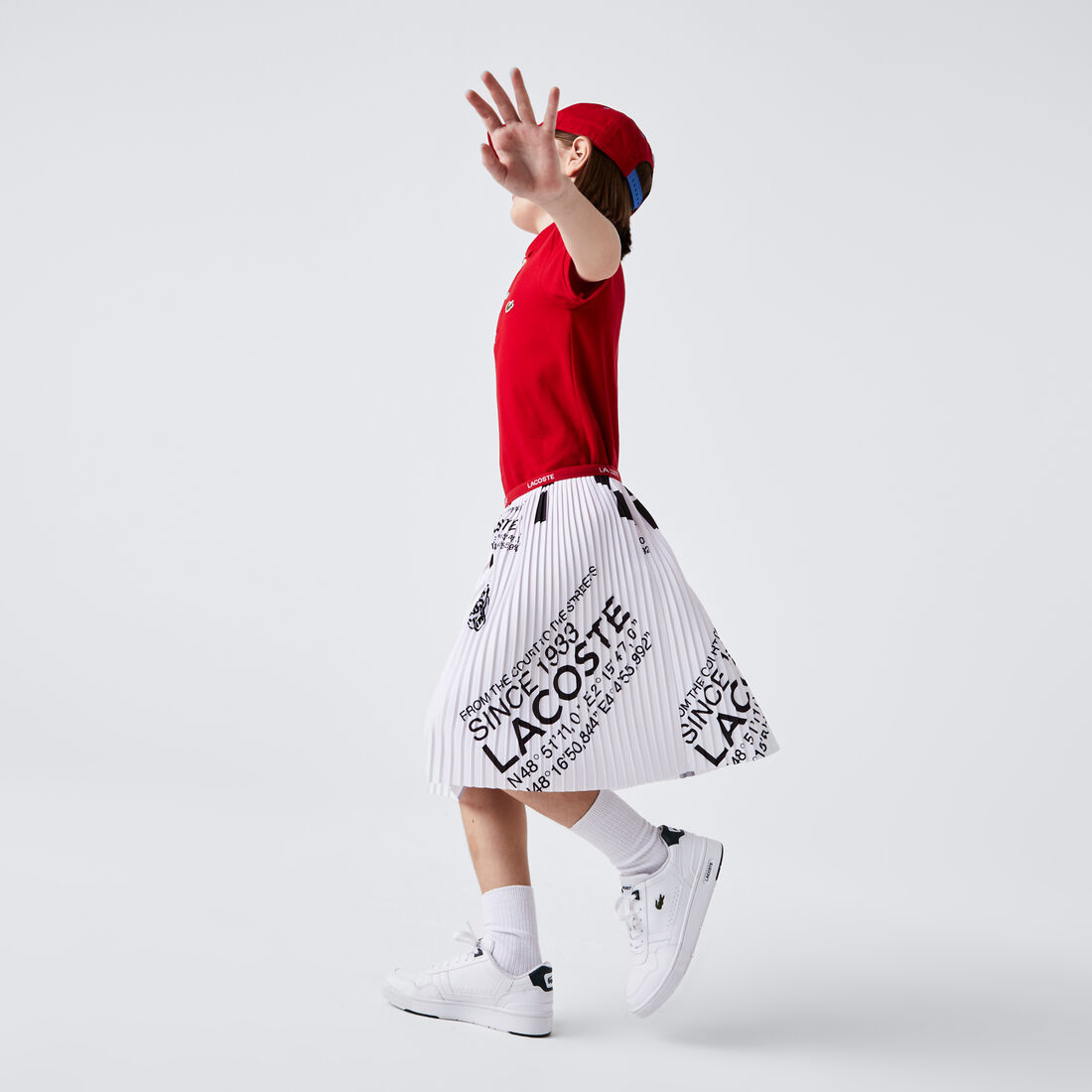 تنورة لاكوست جيرسيه قصيرة بطيات للبنات تنورة لاكوست جيرسيه قصيرة بطيات للبنات