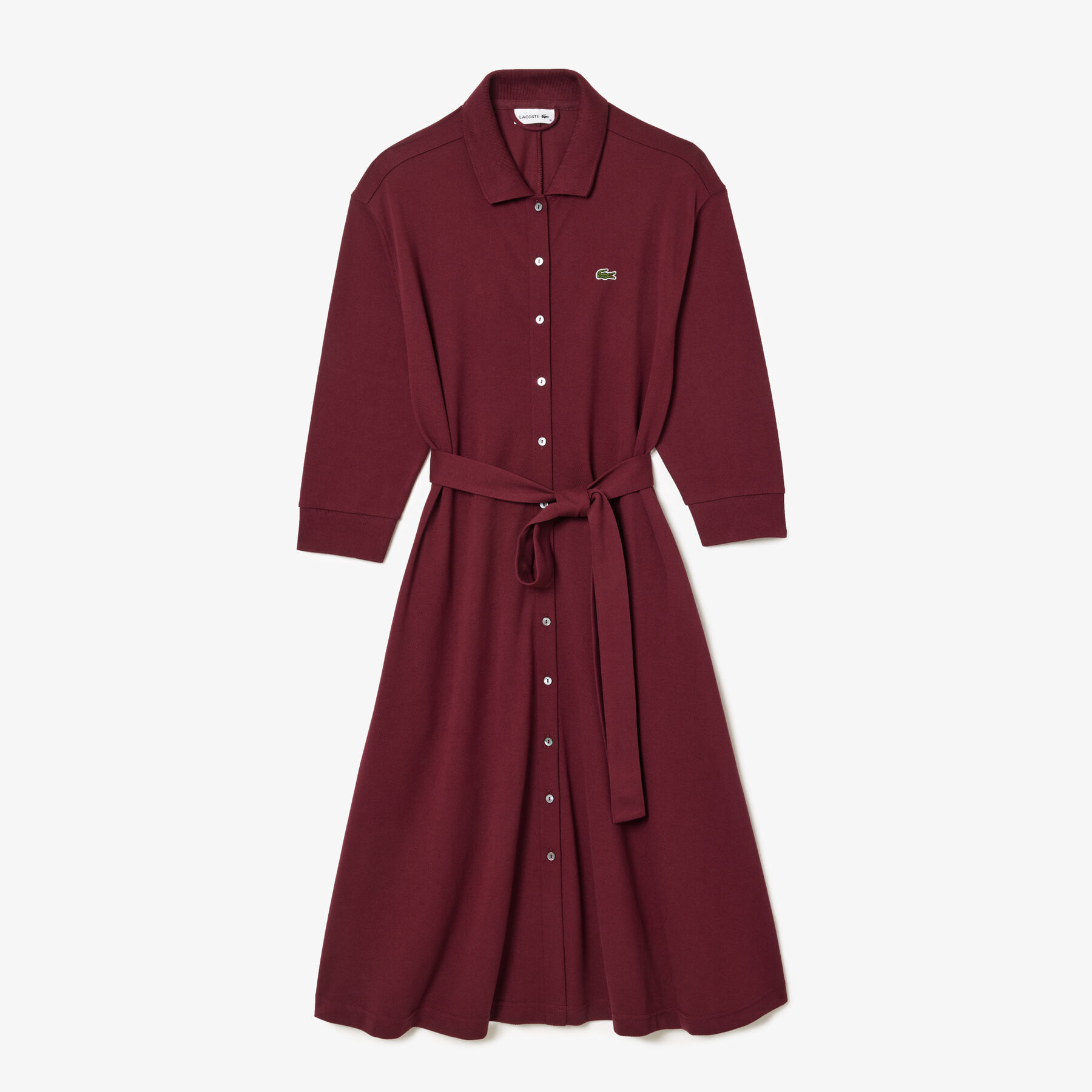 3/4 Sleeve Cotton Pique Polo Dress lacoste 3 4 sleeve cotton pique polo dress