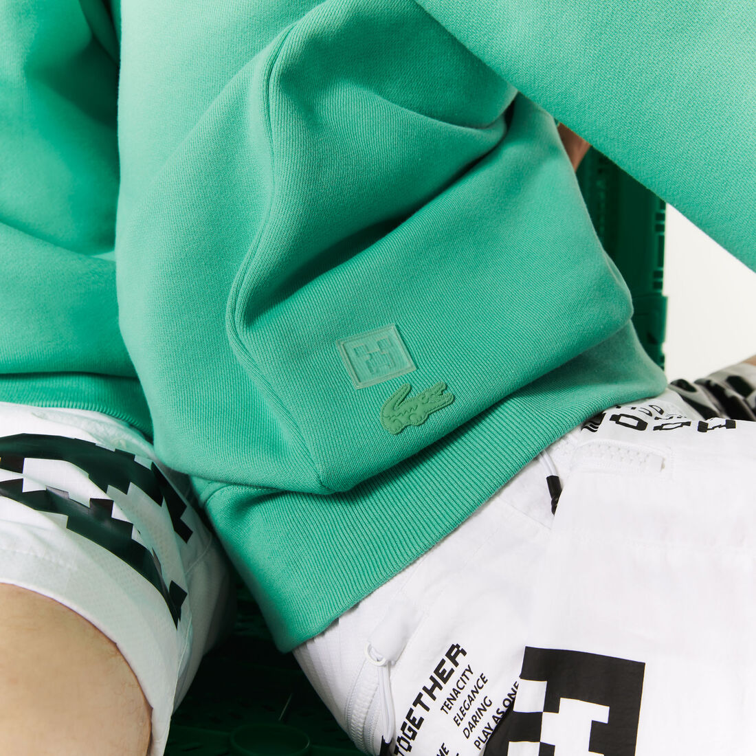 Unisex Lacoste x Minecraft Hooded Cotton Fleece Hoodie Unisex Lacoste x Minecraft Hooded Cotton Fleece Hoodie