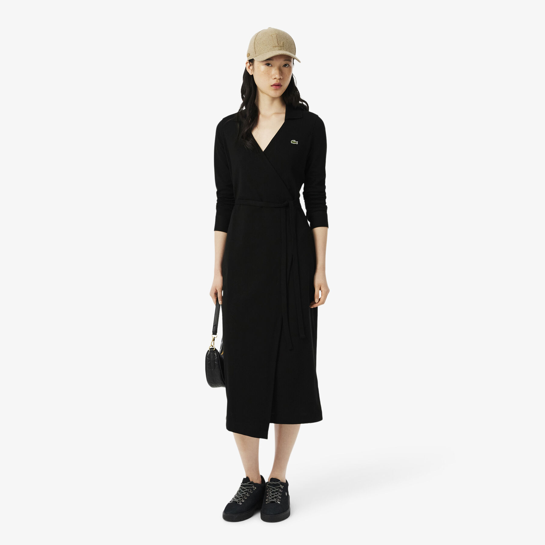 Slim Fit Polo Collar Wrap Dress