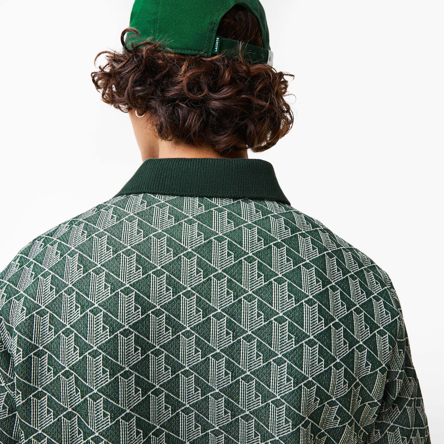 Men's Classic Fit Monogram Print Contrast Collar Polo Shirt Men's Classic Fit Monogram Print Contrast Collar Polo Shirt