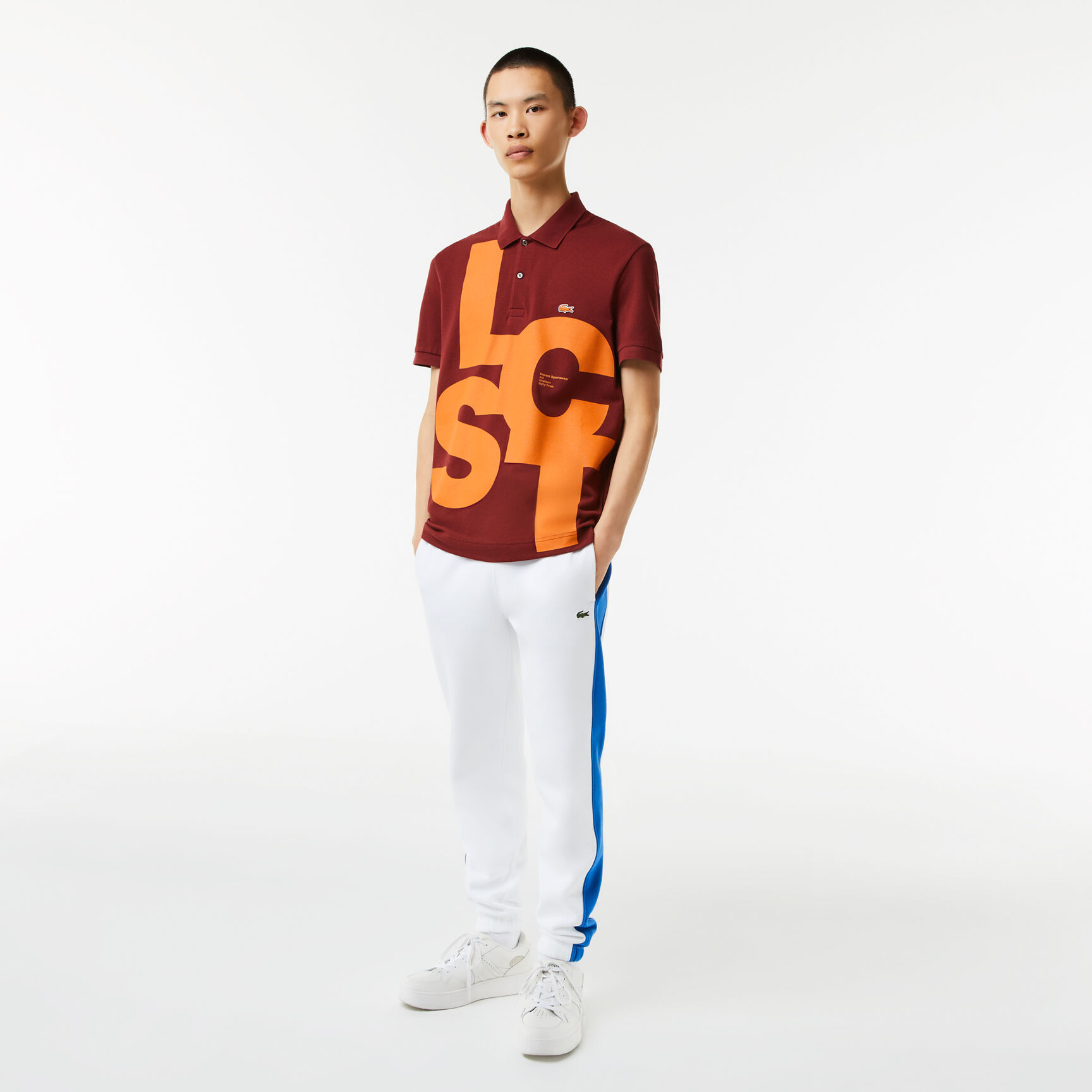 Men's Regular Fit Contrast Lettering Petit Piqué Polo Men's Regular Fit Contrast Lettering Petit Piqué Polo