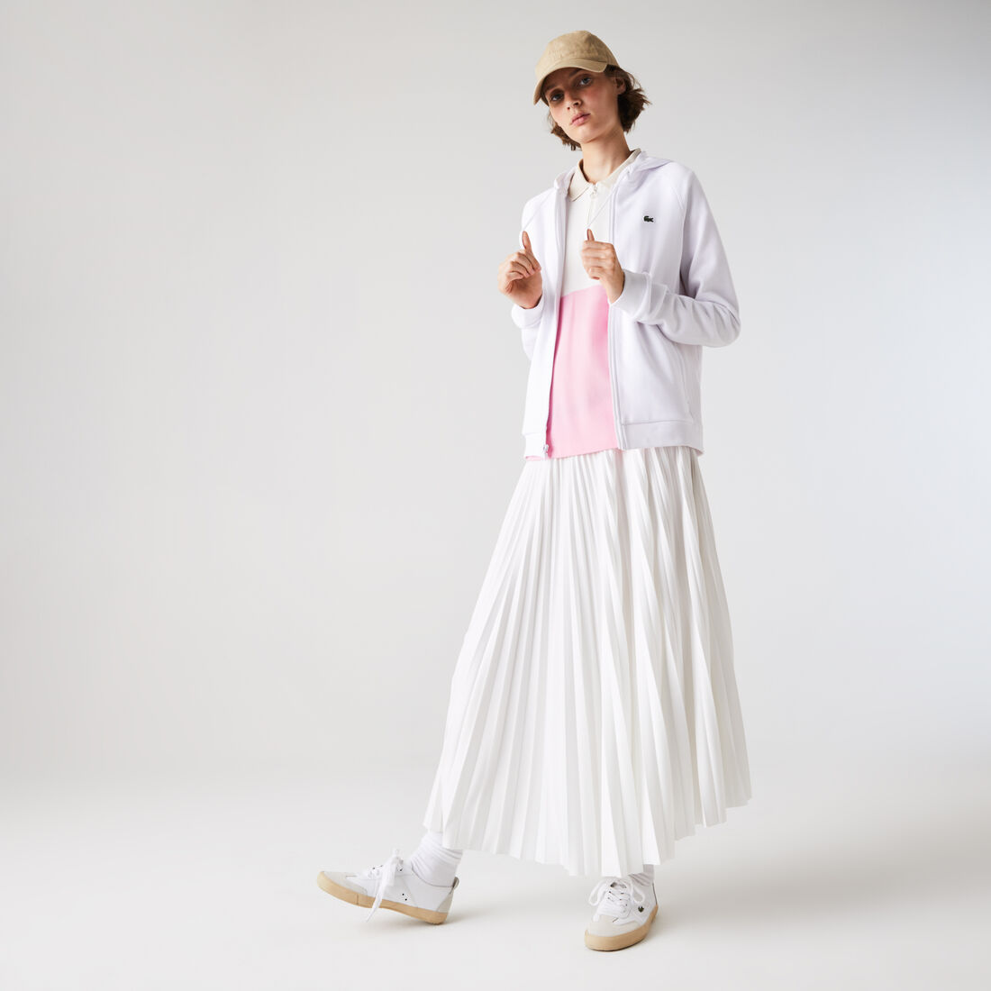 سويت شيرت للتنس من الصوف بسحاب وغطاء رأس مجموعة Lacoste SPORT للنساء سويت شيرت للتنس من الصوف بسحاب وغطاء رأس مجموعة Lacoste SPORT للنساء