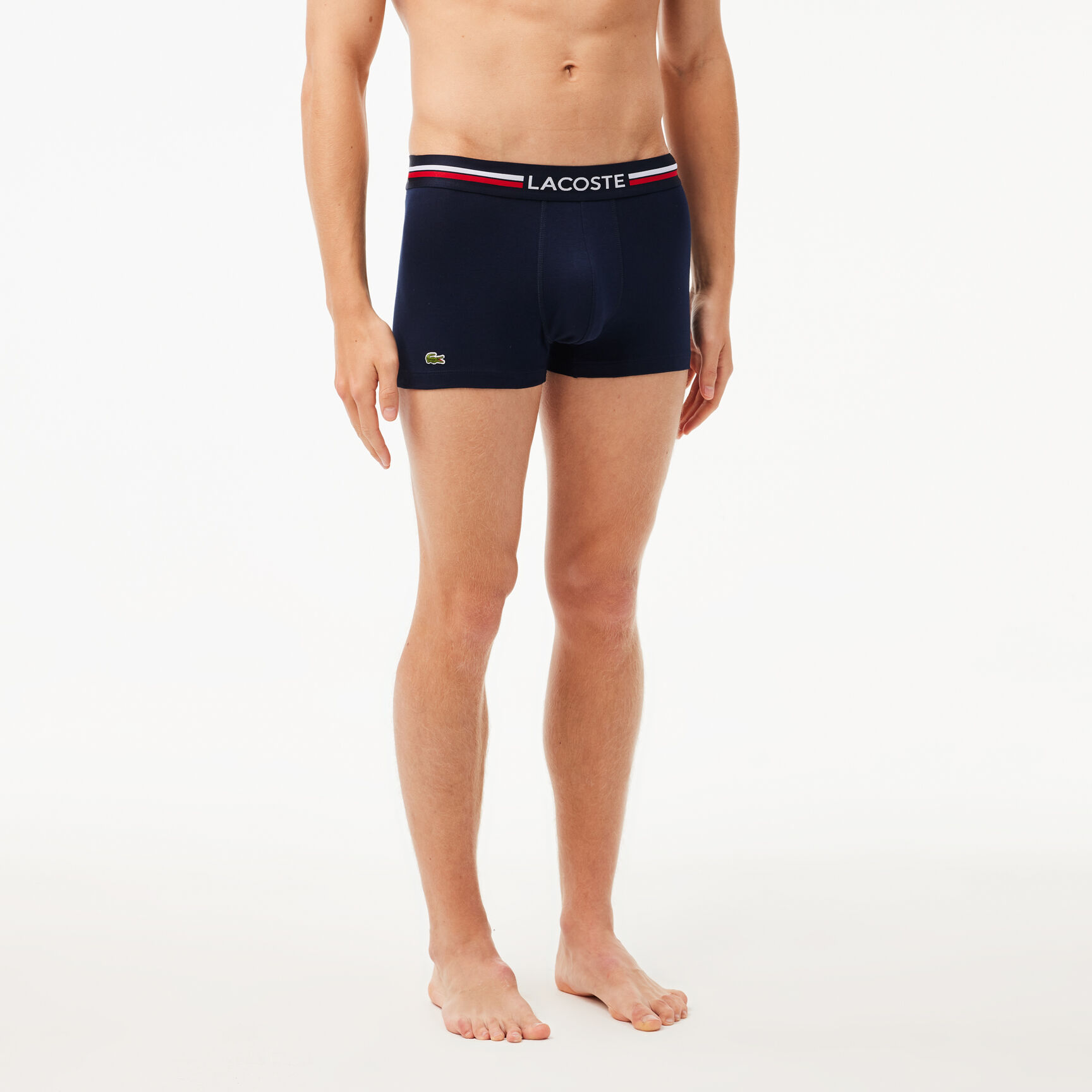 طقم بوكسر بحزام خصر بثلاثة ألوان وشعار الماركة، 3 قطع طقم بوكسر بحزام خصر بثلاثة ألوان وشعار الماركة، 3 قطع