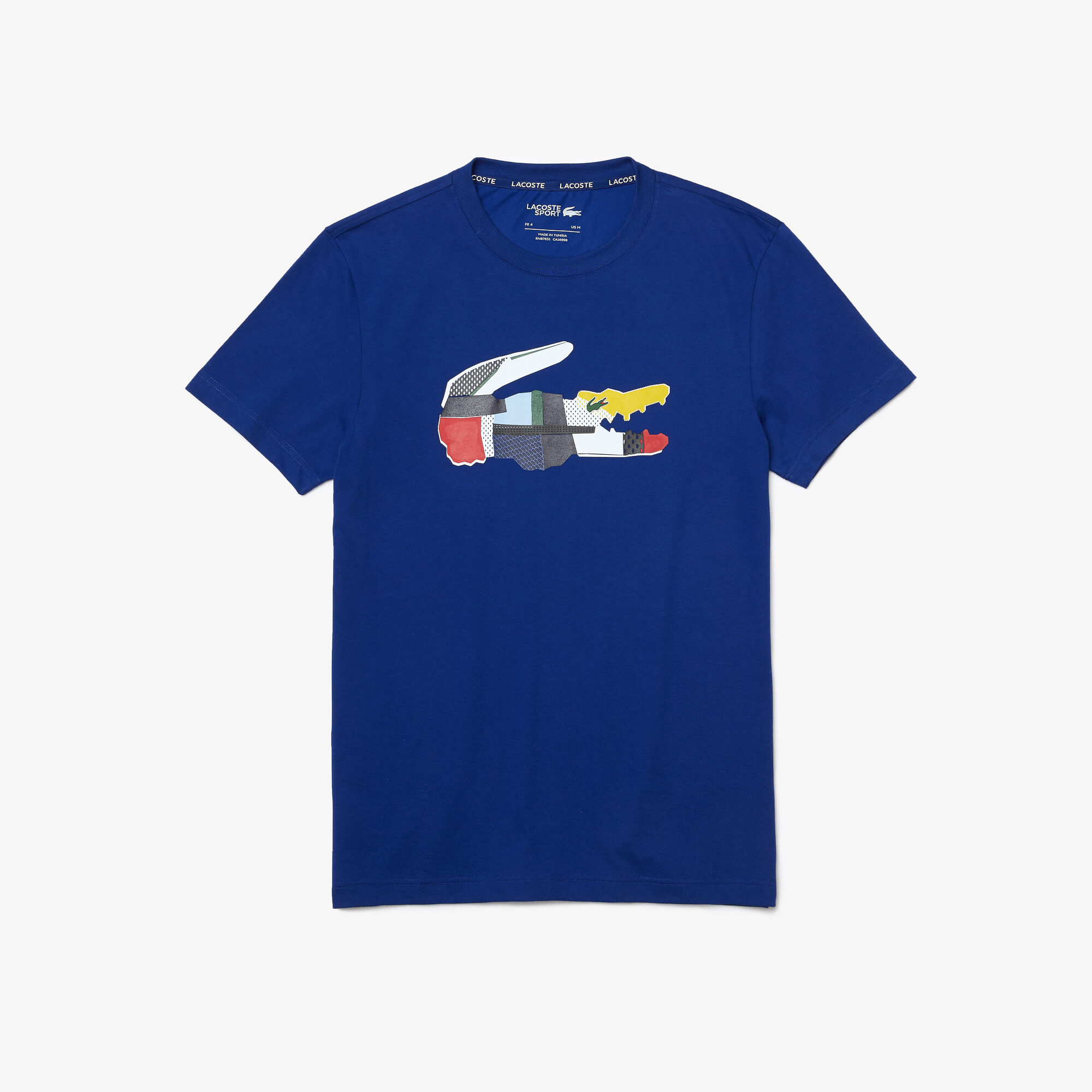 Buy Men s Lacoste SPORT Patchwork Crocodile Print Cotton T shirt Lacoste SA