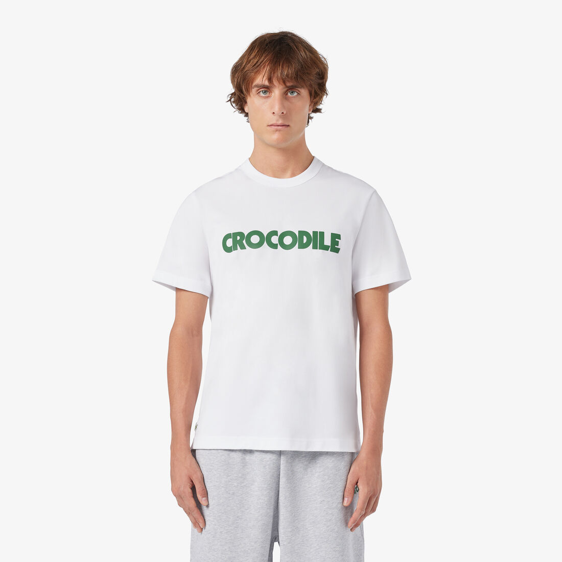 تيشيرت قطن جيرسيه بتأثير بيكيه وشعار الماركة