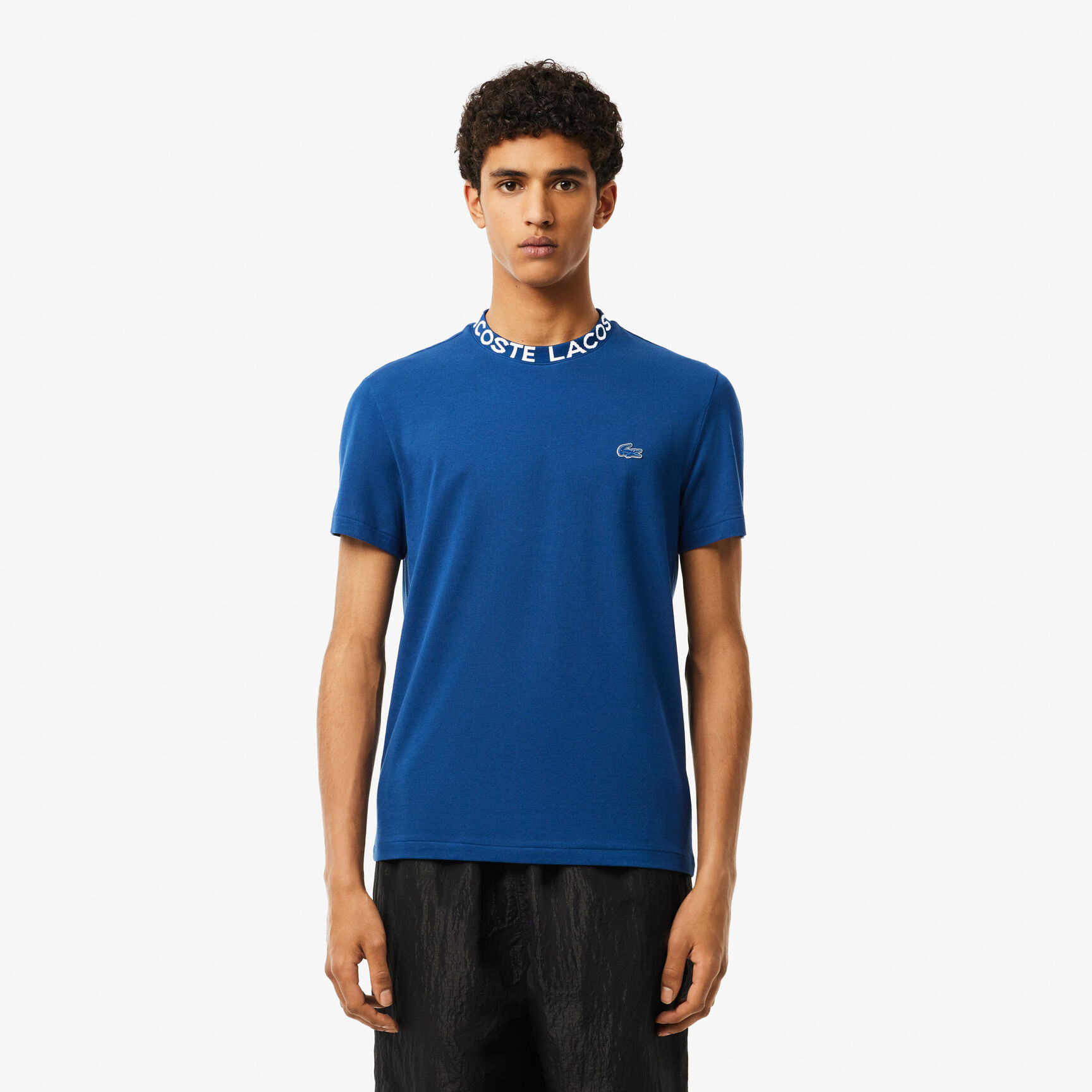 Jacquard Neck Pique T-shirt