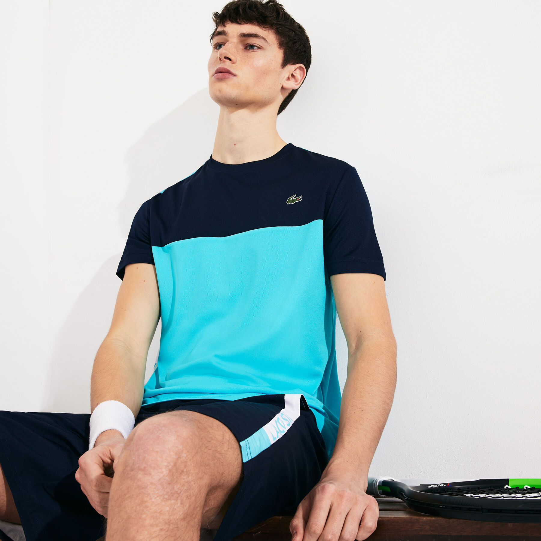 Men's Lacoste SPORT Colourblock Breathable Piqué T-shirt men s lacoste sport colourblock breathable piqu t shirt