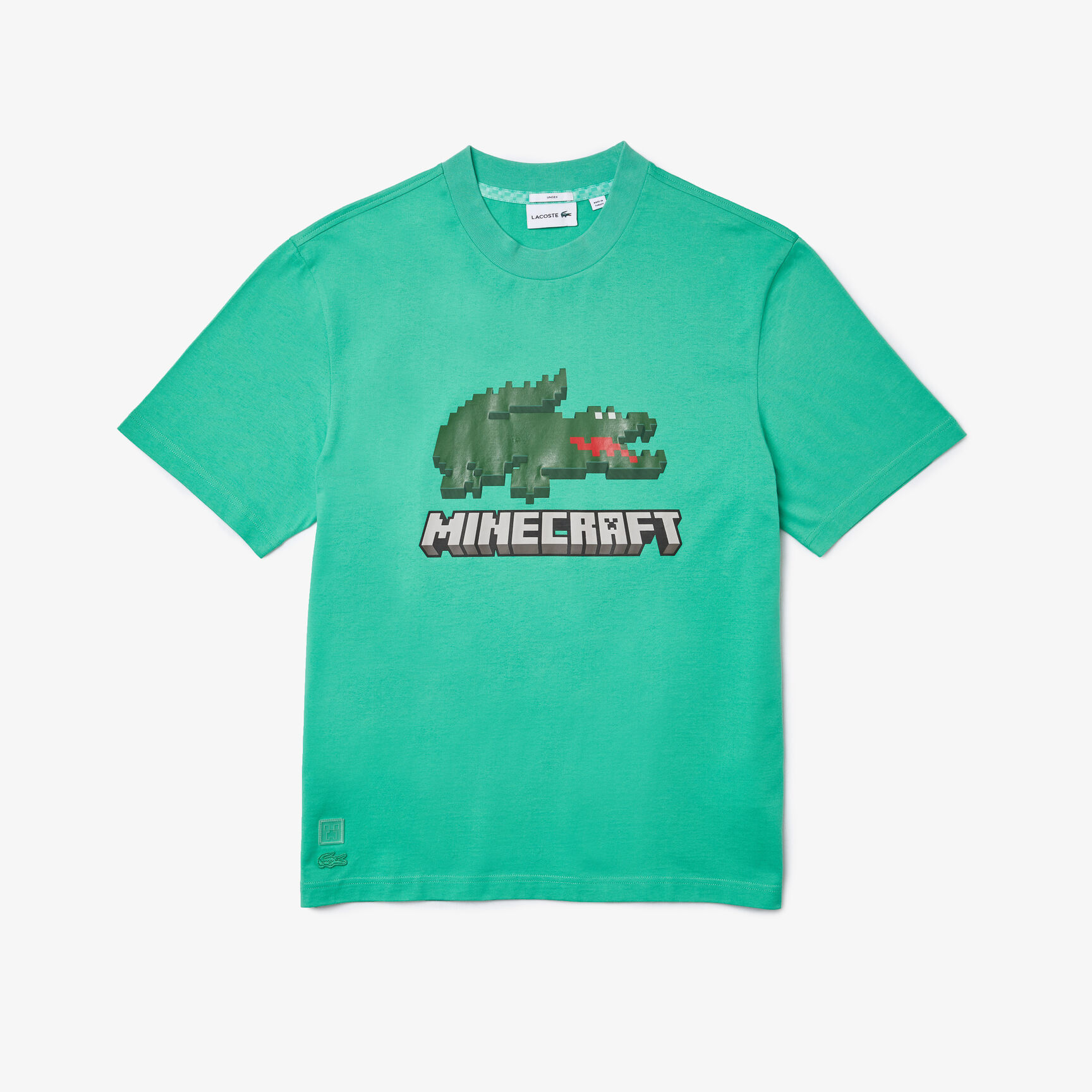 تيشيرت مطبوع قطن عضوي للجنسين مجموعة Lacoste x Minecraft تيشيرت مطبوع قطن عضوي للجنسين مجموعة Lacoste x Minecraft