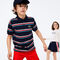 boys  lacoste badge striped cotton piqu  polo shirt