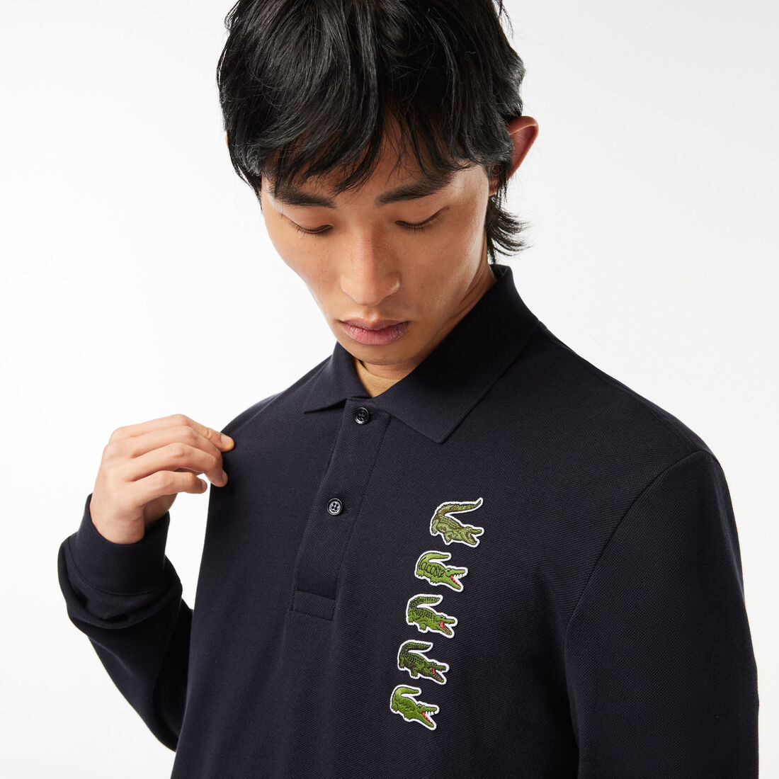 Long-Sleeved Original L.12.12 Multi Badge Polo Shirt Long-Sleeved Original L.12.12 Multi Badge Polo Shirt