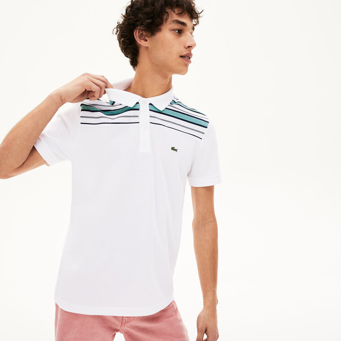 Men's Lacoste Striped Pane Polo Shirt Men's Lacoste Striped Pane Polo Shirt