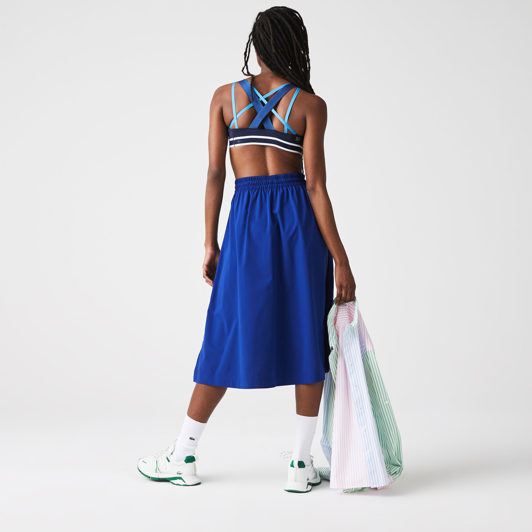 تنورة متوسطة الطول بخصر مطاطي للنساء