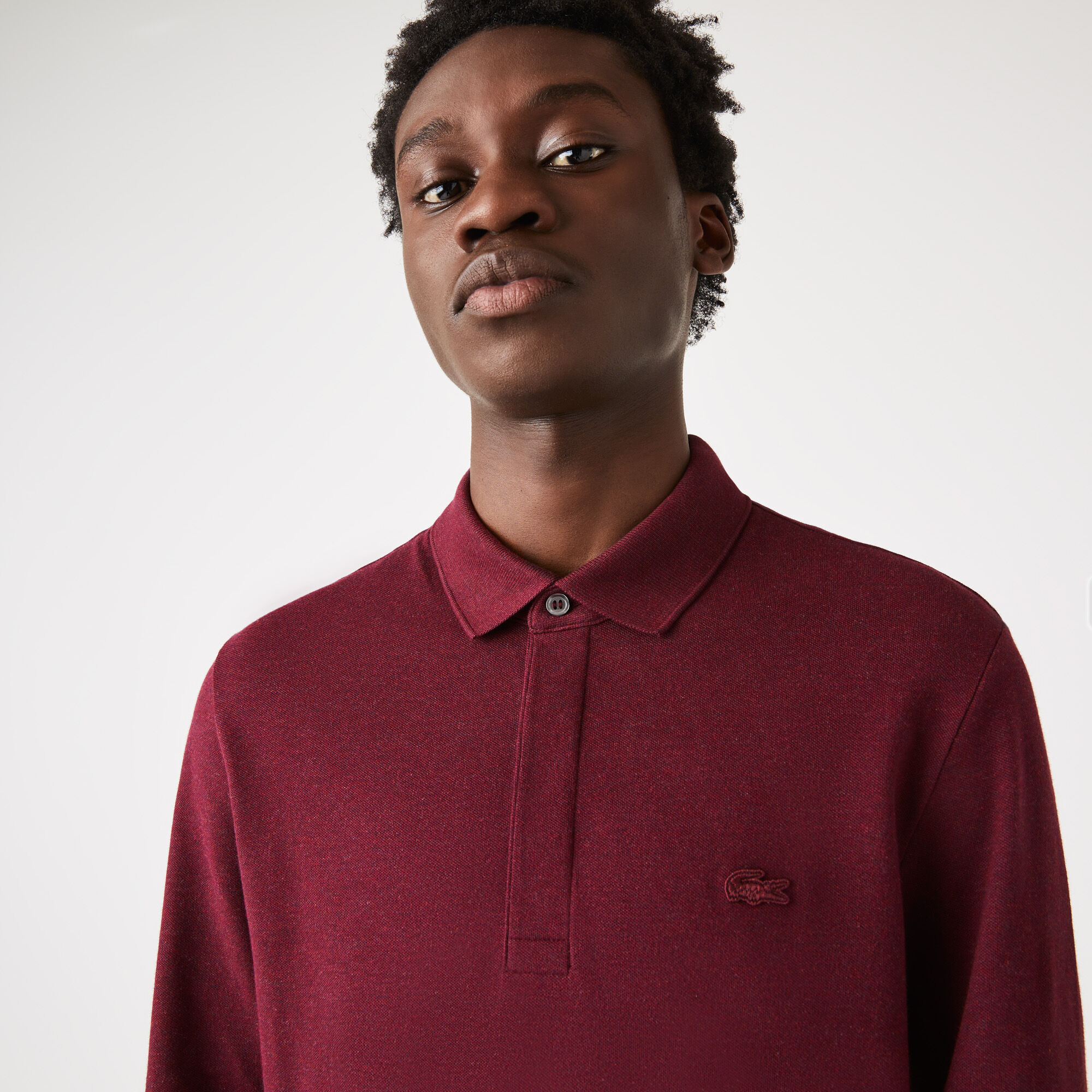 Lacoste burgundy polo shirt on sale