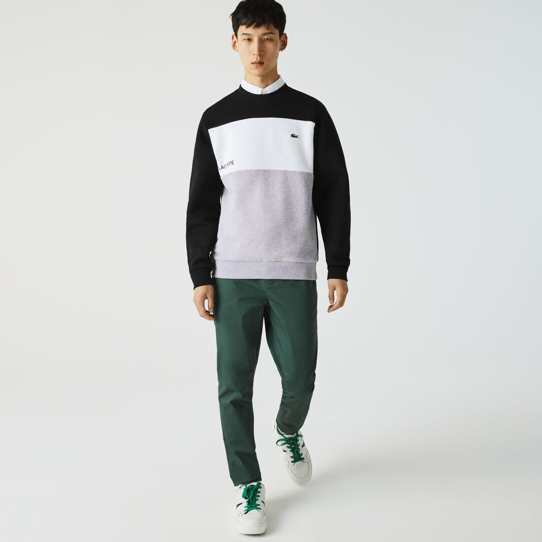 Men’s Lacoste Branded Color-Block Sweatshirt Men’s Lacoste Branded Color-Block Sweatshirt