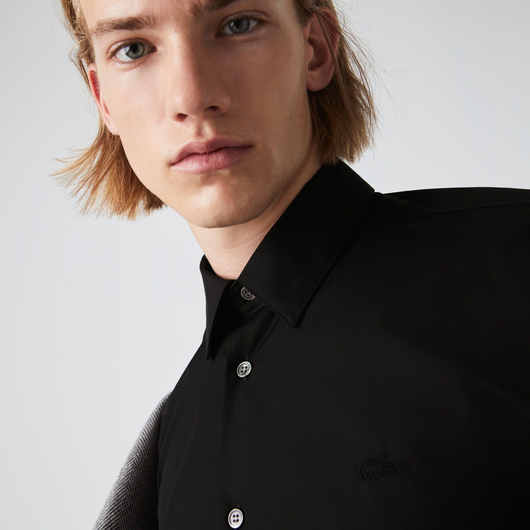 قميص قطن بوبلين فاخر بقصة عادية للرجال