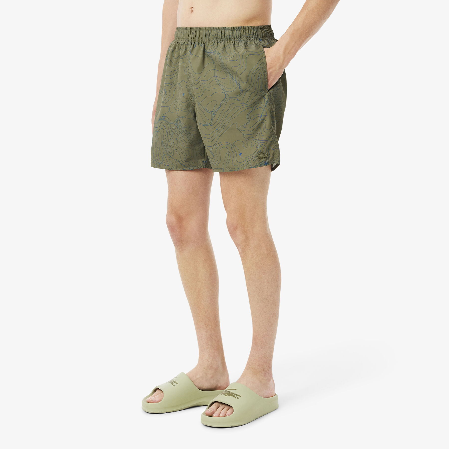 Mid Length Print Swim Trunks lacoste mid length print swim trunks