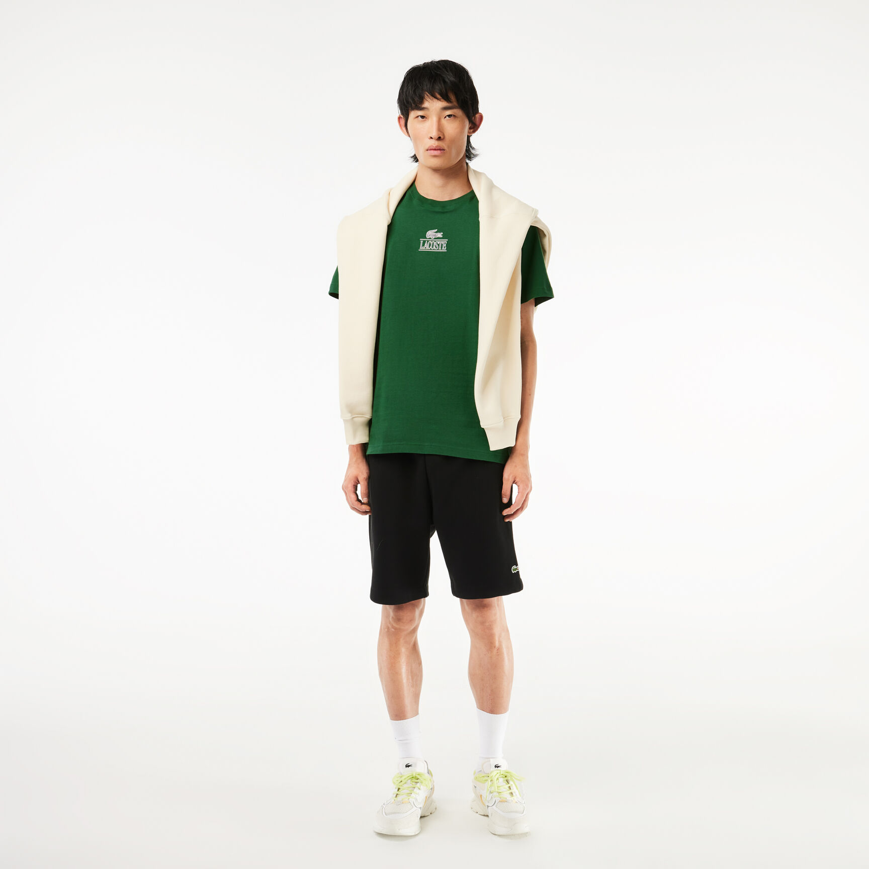 تي شيرت جيرسيه قطن بطبعة مميزة لكلمة Lacoste تي شيرت جيرسيه قطن بطبعة مميزة لكلمة Lacoste