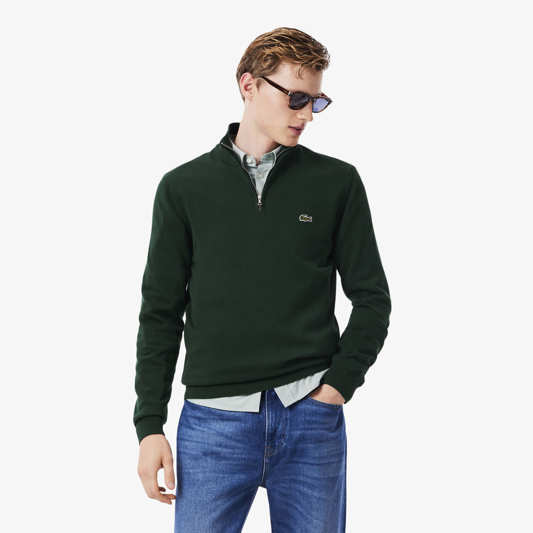 سترة قطنية بسحاب وياقة عالية سترة قطنية بسحاب وياقة عالية