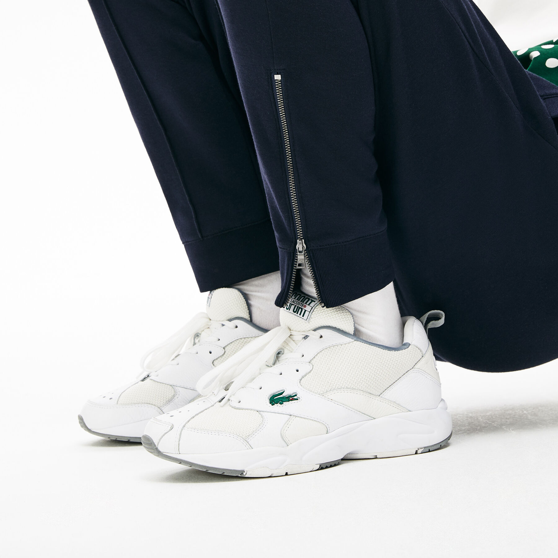 Men's Pleated Cotton-Silk Trackpants lacoste men s pleated cotton silk trackpants