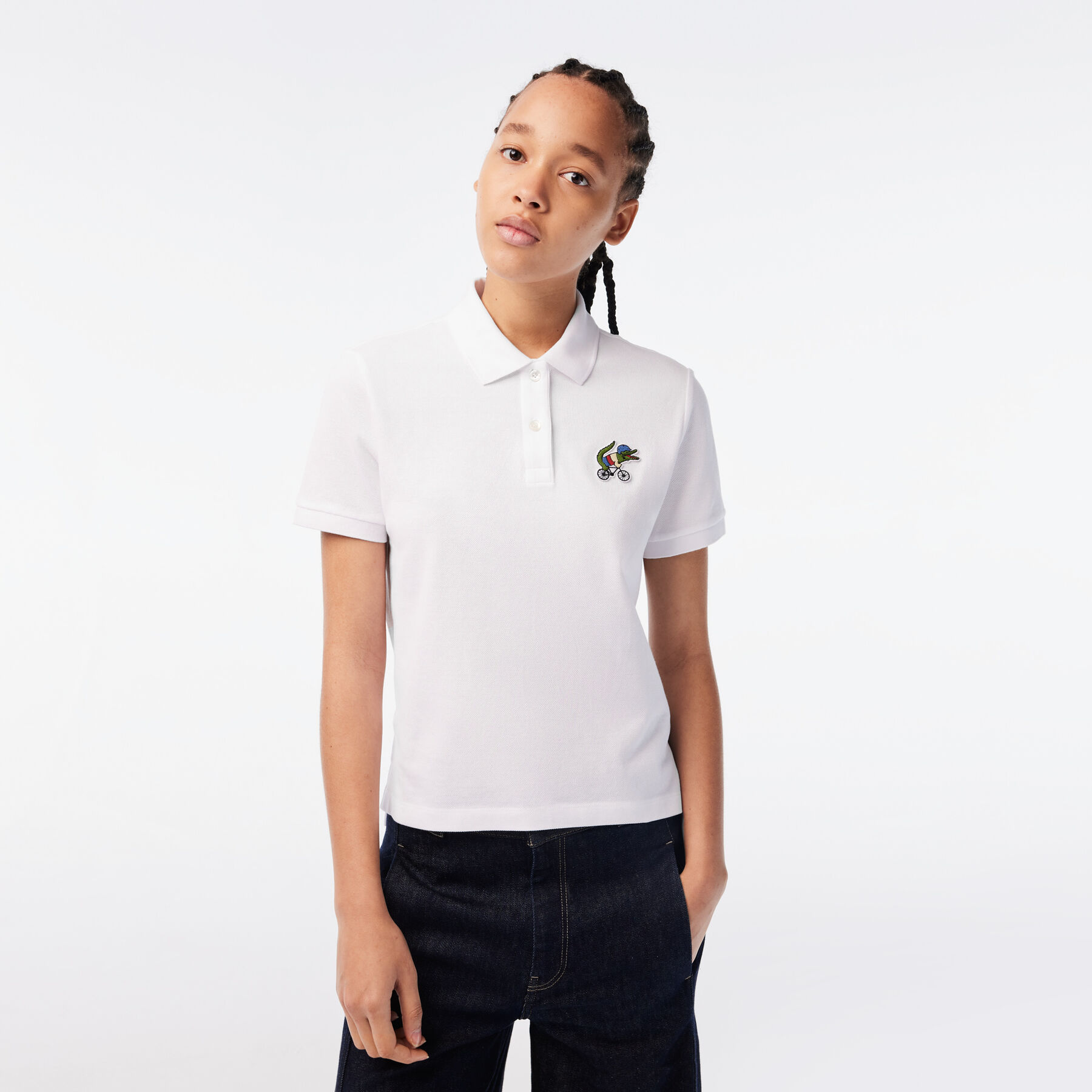 تيشيرت بولو بطبعة تمساح للنساء مجموعة Lacoste x Netflix لاكوست تيشيرت بولو بطبعة تمساح للنساء مجموعة lacoste x netflix