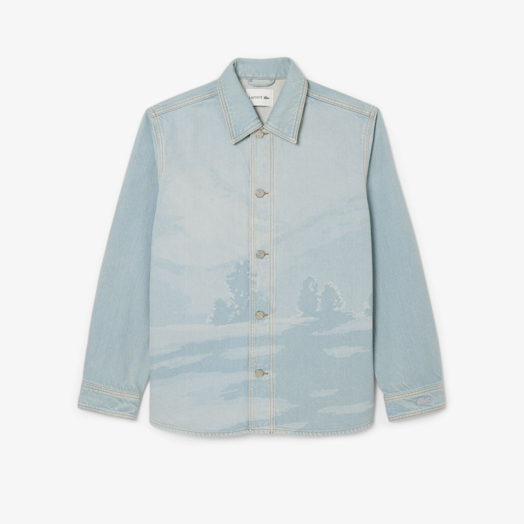 Landscape Motif Denim Overshirt lacoste landscape motif denim overshirt