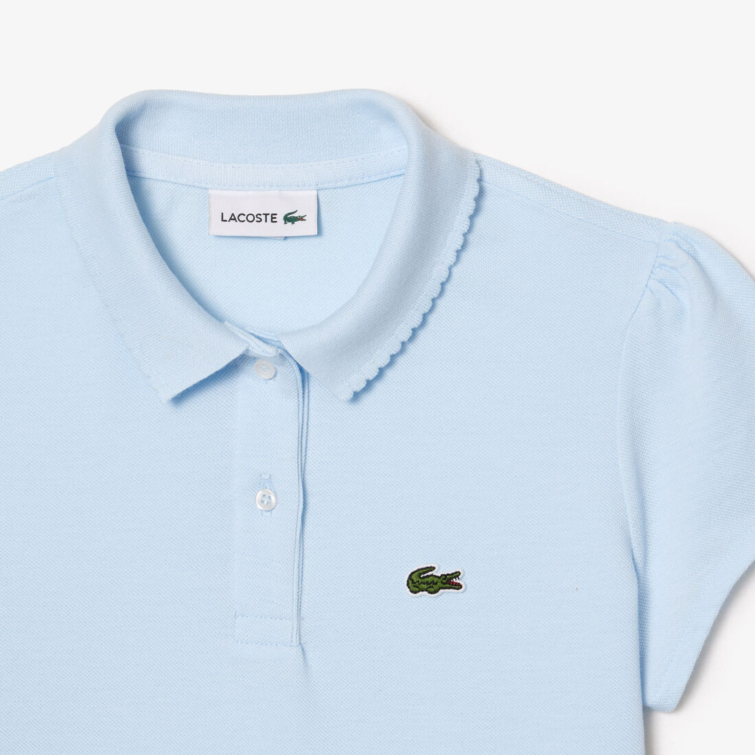 Scalloped Collar Mini Pique Polo Shirt Scalloped Collar Mini Pique Polo Shirt