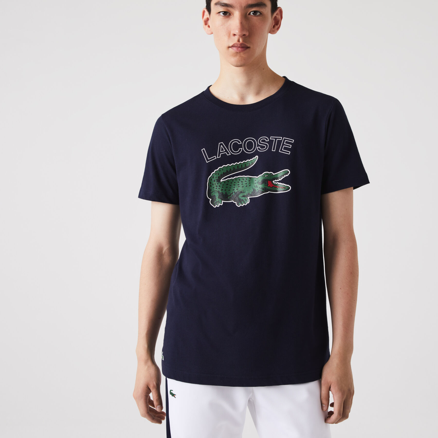 لاكوست تيشيرت جيرسيه بطبعة تمساح للرجال مجموعة lacoste sport