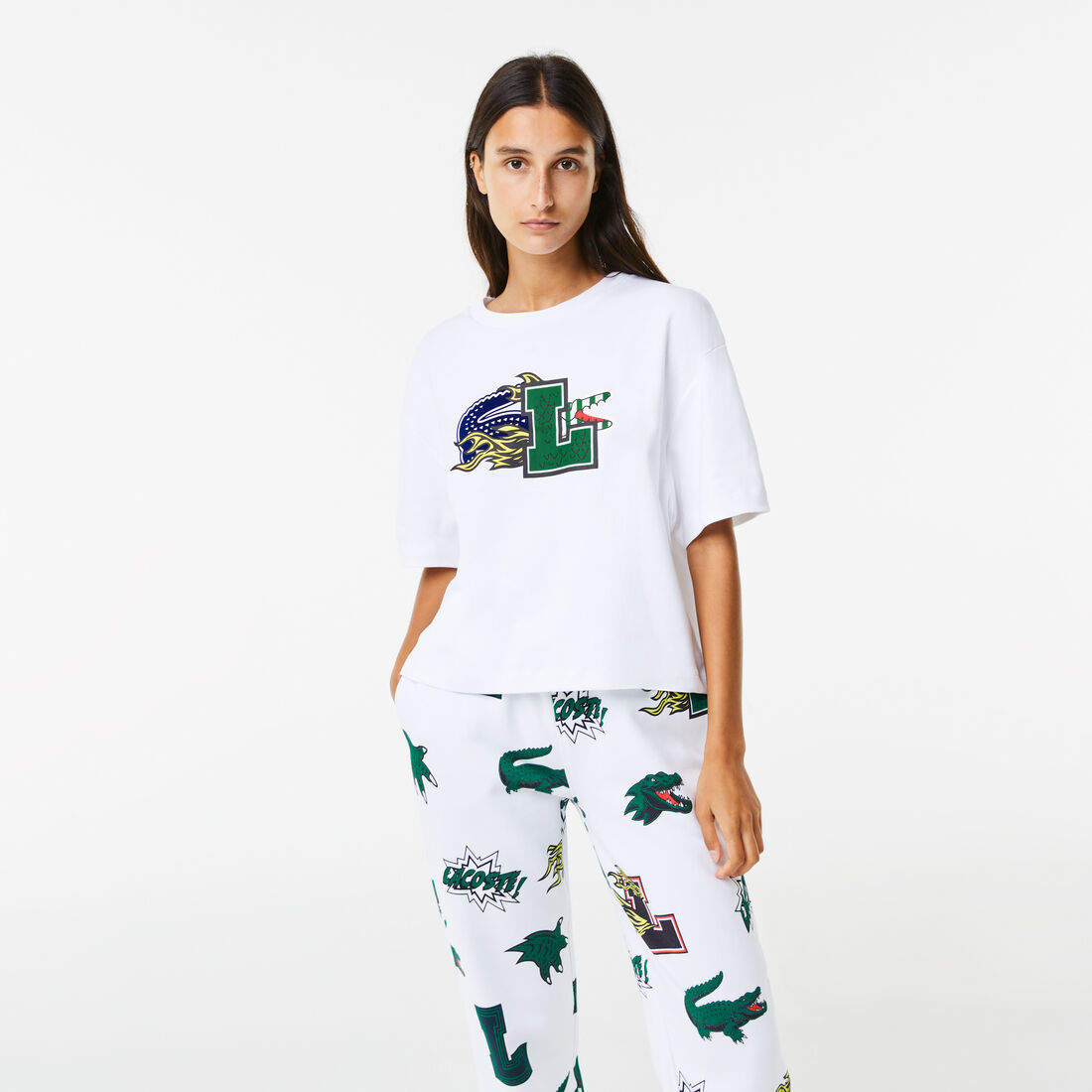 Women's Lacoste Holiday Oversized Fit Organic Cotton T-Shirt