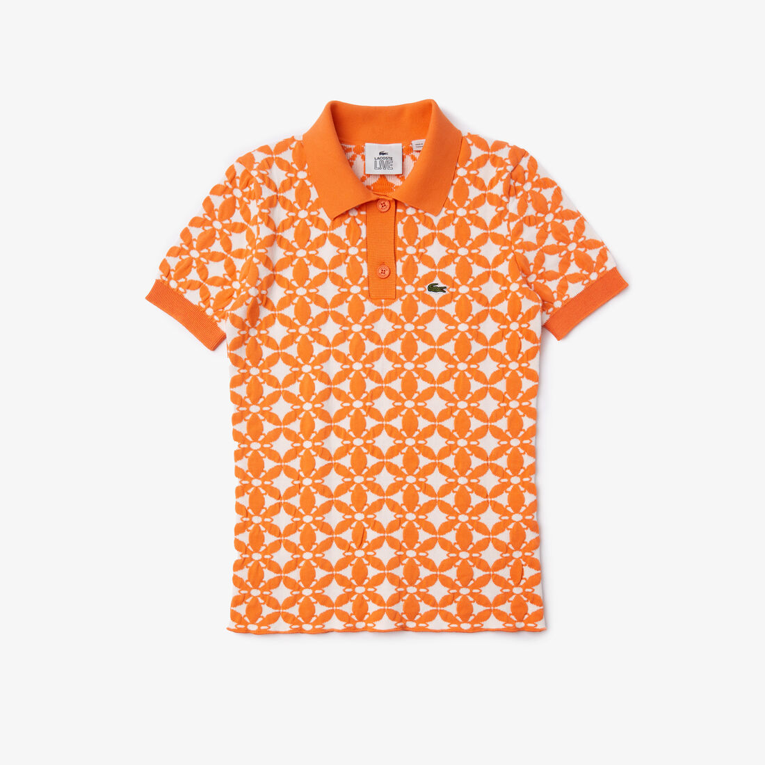 Women's Lacoste L!VE Slim Fit Vintage Design Jacquard Polo Shirt Women's Lacoste L!VE Slim Fit Vintage Design Jacquard Polo Shirt