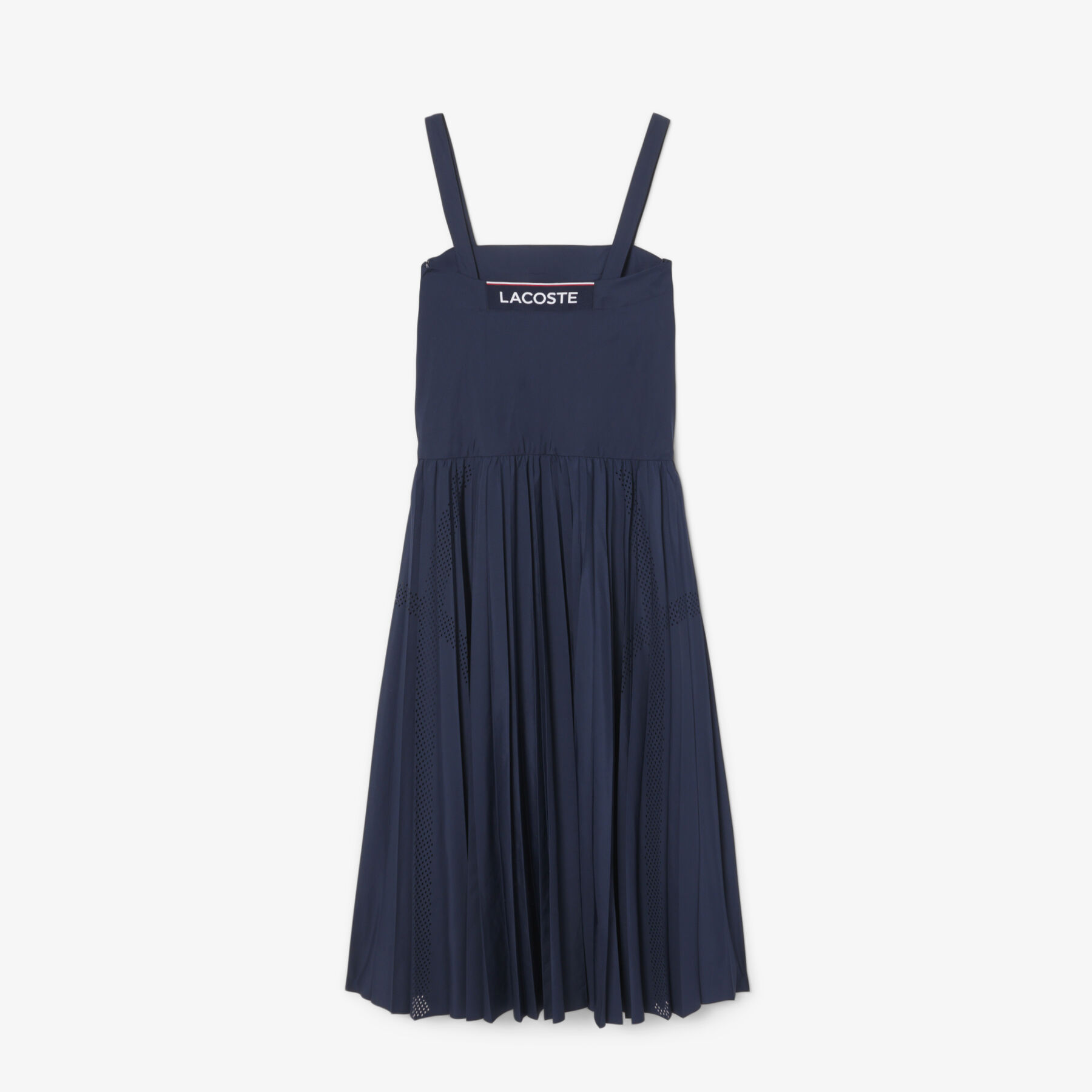 lacoste long pleated strap dress