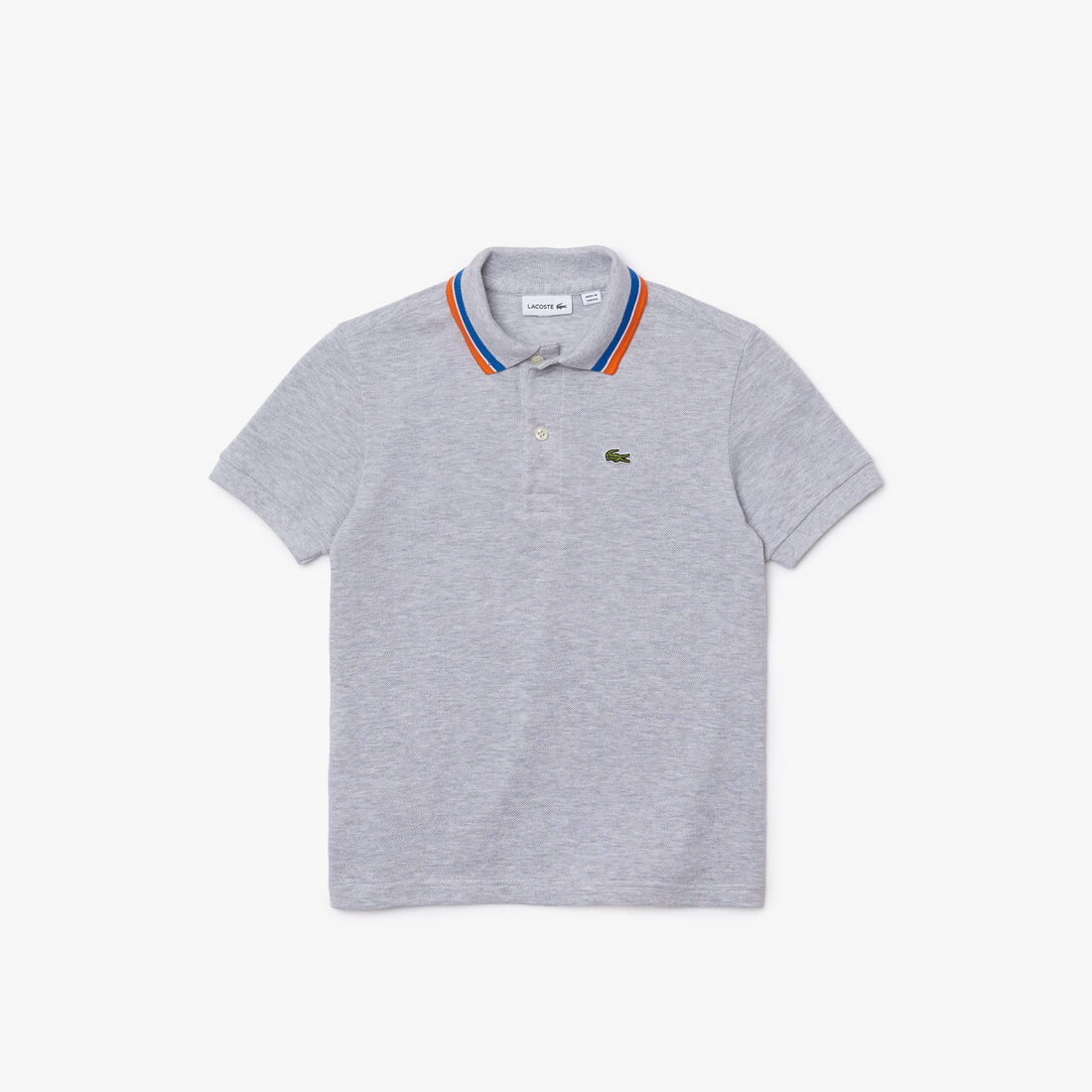 Boys' Lacoste Tricolour Collar Cotton Petit Pique Polo Boys' Lacoste Tricolour Collar Cotton Petit Pique Polo