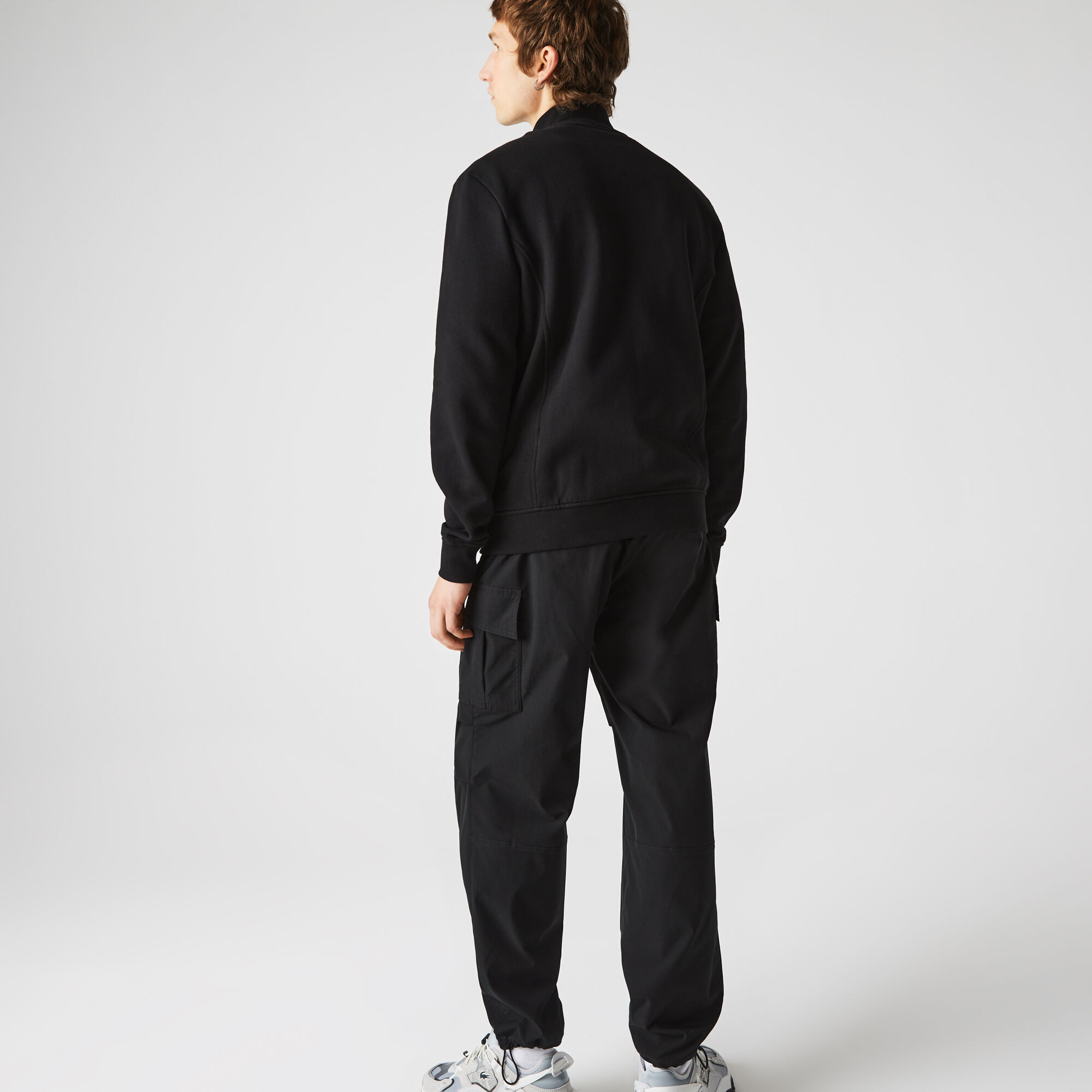 Men's lacoste sport cotton blend fleece zip sweatshirt 2025