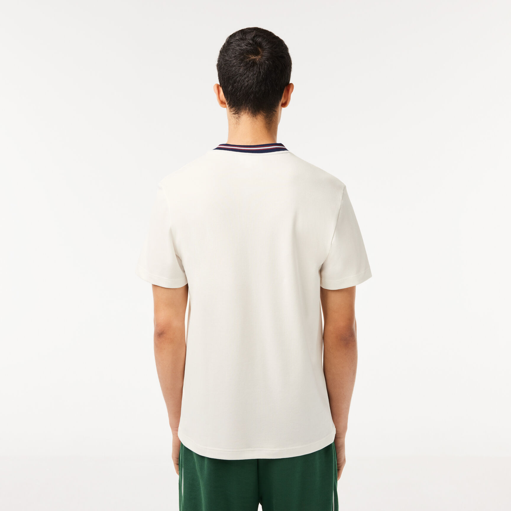 Stripe Collar Stretch Pique T-shirt Stripe Collar Stretch Pique T-shirt