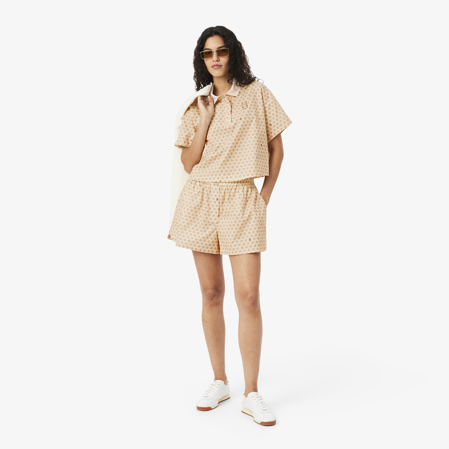 Oversized Tennis Print Polo lacoste oversized tennis print polo